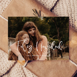 Modernes whimsisches Feliz Navidad Weihnachtsgebäc Postkarte