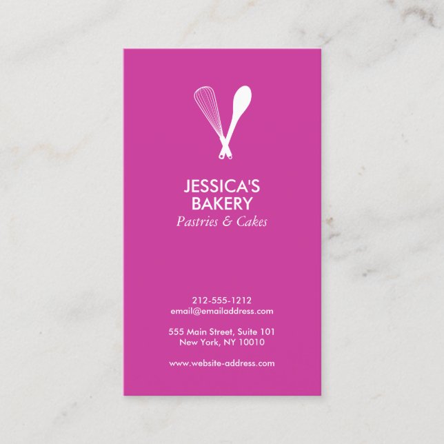 MODERNES WHISK & SPOON LOGO auf der BERRY Business Visitenkarte (Vorderseite)