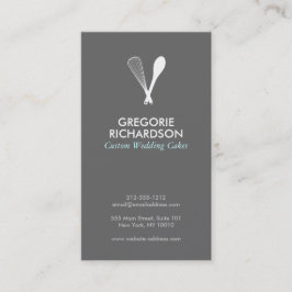 MODERNES WHISK & SPOON LOGO auf GRAY Business Card Visitenkarte