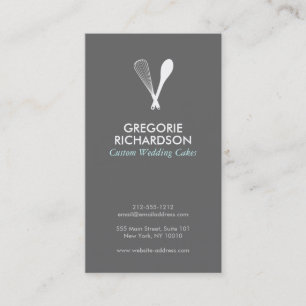 MODERNES WHISK & SPOON LOGO auf GRAY Business Card Visitenkarte