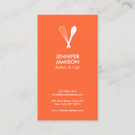 MODERNES WHISK & SPOON LOGO auf ORANGE Business Ca Visitenkarte