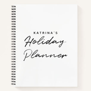 Modernes White Black Simple Holiday Planer Notizbuch