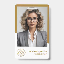 Modernes White Gold Employee Foto & Company Logo