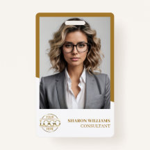 Modernes White Gold Employee Foto & Company Logo