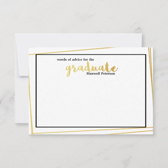 Modernes White & Gold gestreiftes Wort für Ratschl Einladung (Vorderseite)