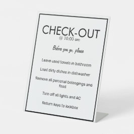 Modernes White Guest Karo Out Table Sign Sockelschild
