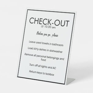 Modernes White Guest Karo Out Table Sign Sockelschild