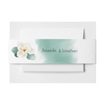 Modernes White Magnolia Wedding Bly Band