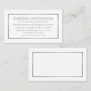 Modernes White & Silver Abend Event Ticket Einladu