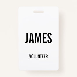 Modernes White Volunteer Name Event Information Pl Ausweis