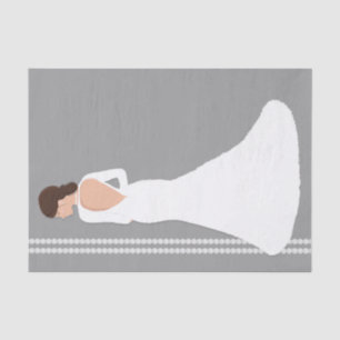 Modernes White Wedding Dress Bling Brautparty Seidenpapier