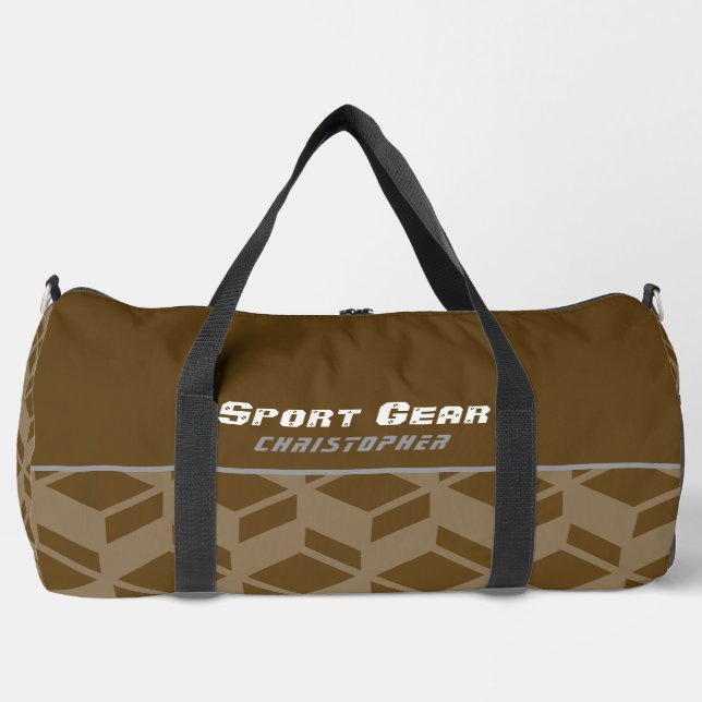 Modernes Wiederholmuster braun Duffle Bag (Vorderseite)
