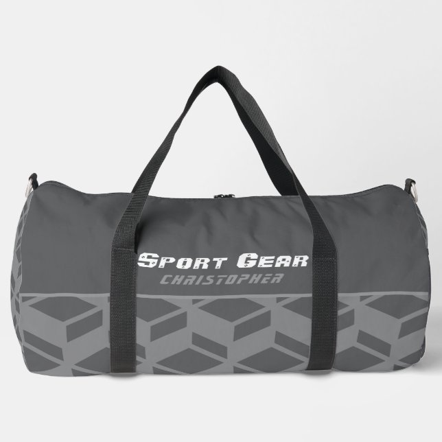 Modernes Wiederholmuster Grau Duffle Bag (Vorderseite)