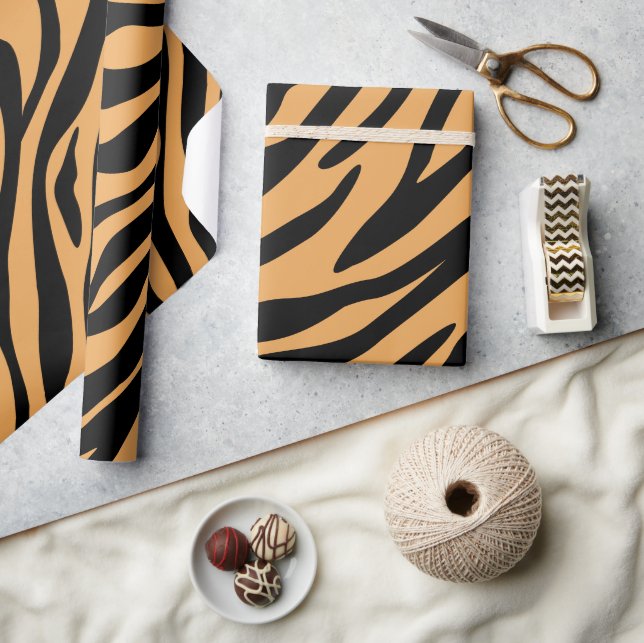 Modernes Wildlife Bengalisch Tiger Animal Print Mu Geschenkpapier (Kunsthandwerk)