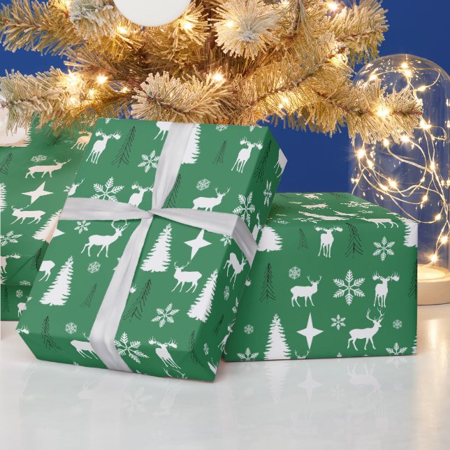Modernes Wildwaldmuster Geschenkpapier (Feiertage)