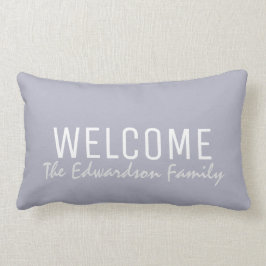 Modernes Willkommens-Familienmonogramm Sommer des Lendenkissen