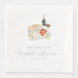 Modernes Wine & Cheese Picnic Brautparty Serviette