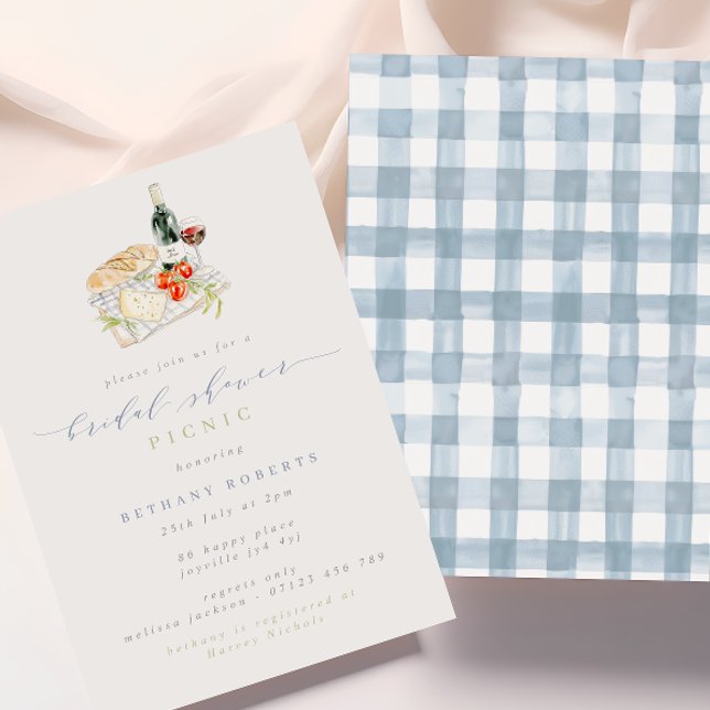 Modernes Wine & Käse Brautparty Picnic Einladung (Von Creator hochgeladen)
