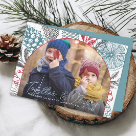 Modernes Wintergrün Weihnachten Foto