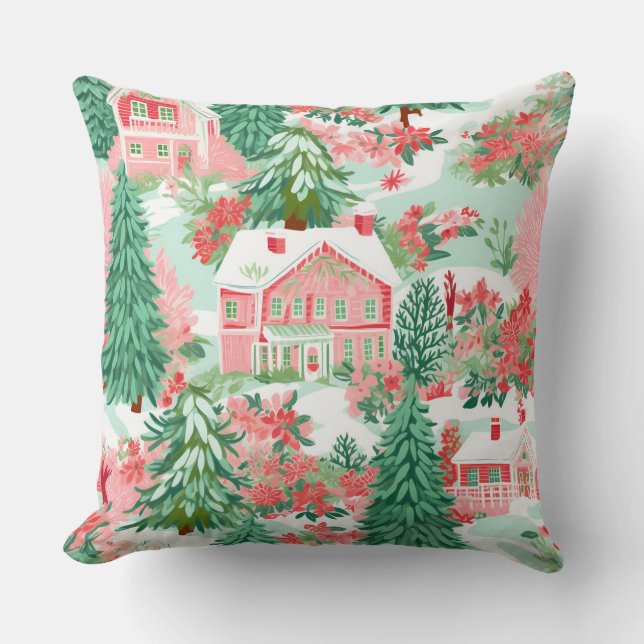 Modernes Winterkissen mit Schneeflocken - neutral Kissen (Vorderseite)