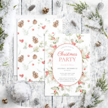 Modernes Winterpine Berry Weihnachtsfest Party