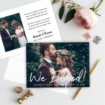 Modernes wir haben White Script Wedding Foto