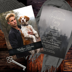 Modernes Woodsy Rustikal   Foto Graduation Party Einladung