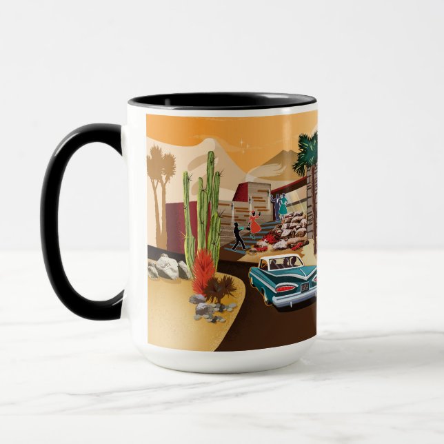 Modernes Wüstenkletterhaus aus dem Mittelalter Tasse (Links)