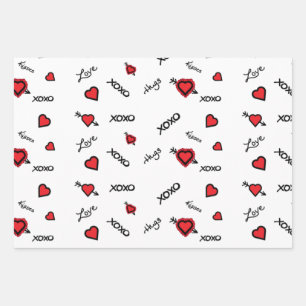 Modernes XoXo-Design Geschenkpapier Set
