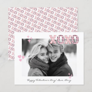 Modernes XOXO Valentinstag kundenspezifisches Foto Postkarte