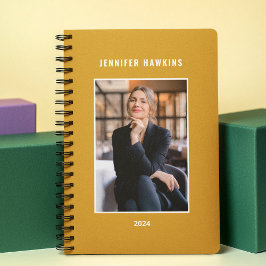 Modernes Yellow Mustard Weekly Business Foto Planer