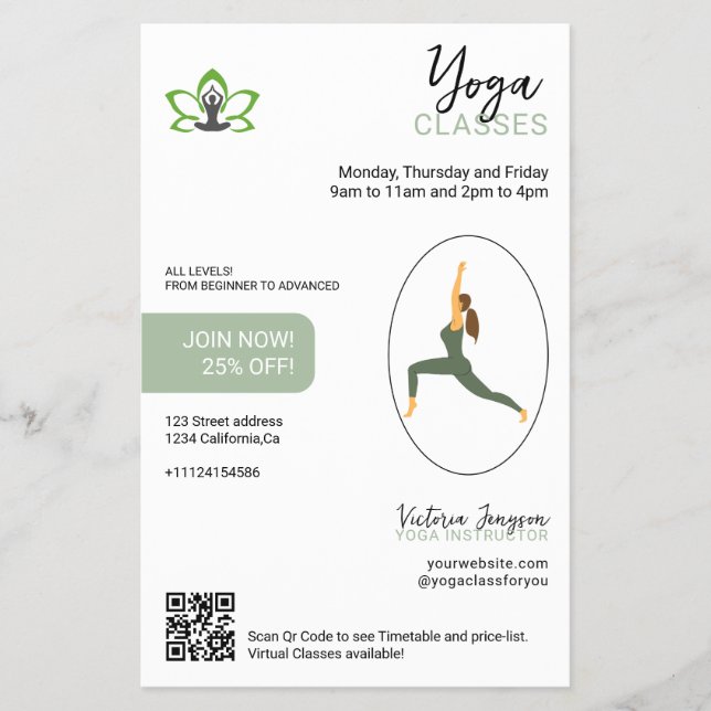 Modernes Yoga-Studio-Flyer | Sorgfältig gestaltet Flyer (Vorne)