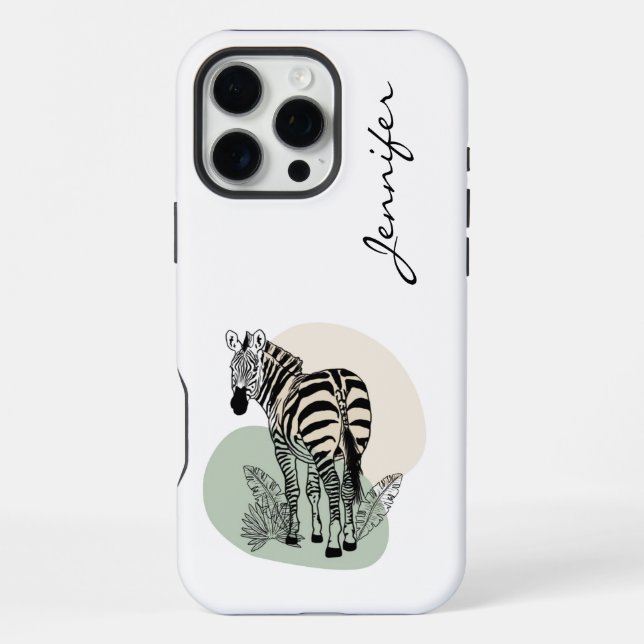 Modernes Zebra iPhone 16 Pro Max Hülle (Rückseite)