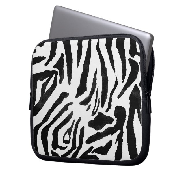 Modernes Zebra Laptopschutzhülle (Vorderseite Links)