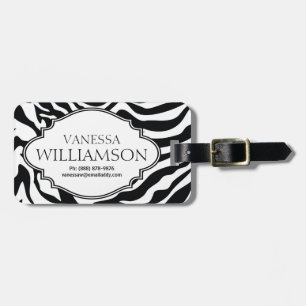 Modernes Zebra-Muster personalisiert Gepäckanhänger