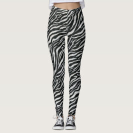 Modernes Zebra Schwarz-weiß Leggings