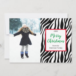 Modernes Zebra Stripe Custom Foto Feiertagskarte