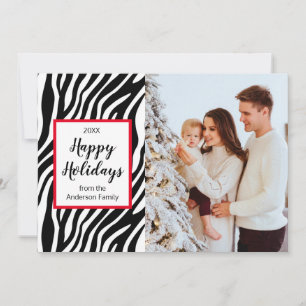 Modernes Zebra Stripe Custom Foto Feiertagskarte