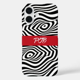 Modernes Zebra Stripe iPhone Case - Bold Monogram