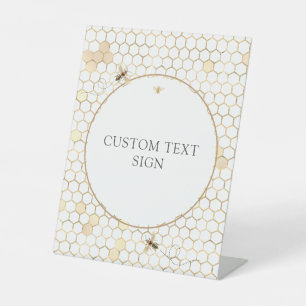 Modernes Zeichen für goldene Biene Sockelschild
