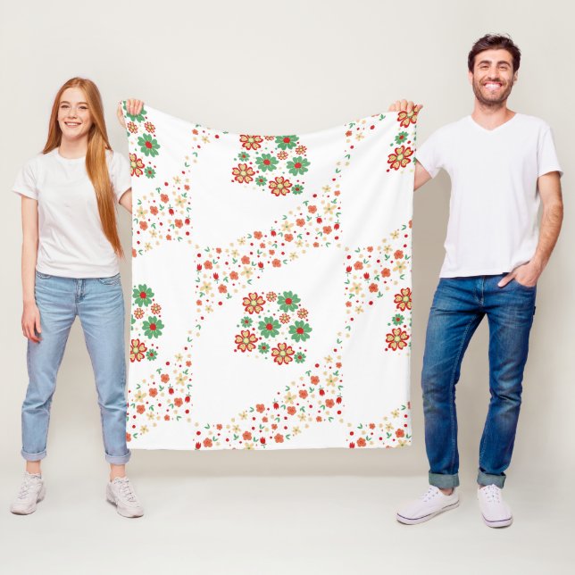 Modernes, zeitgenössisches Blumenmuster Fleecedecke (Beispiel)
