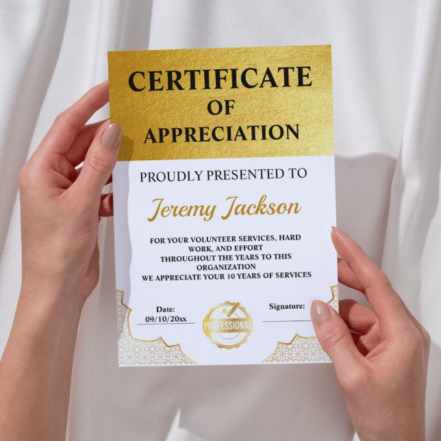 Modernes Zeugnis für die Erfüllung Gold: Eine Klas (Modern Certificate of Achievement Gold)