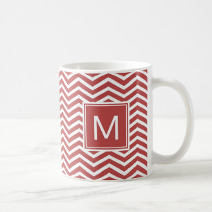 Modernes Zickzack Aurora-Muster mit Monogramm Kaffeetasse