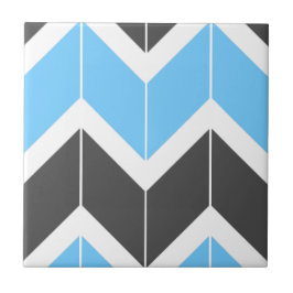 Modernes Zickzack Blaugraues Herringbone-Muster Fliese
