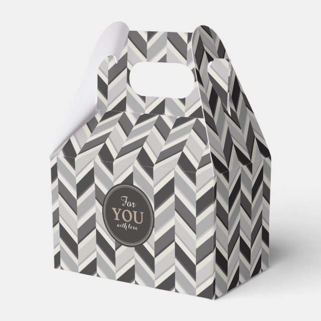 Modernes Zickzack geometrisches Monogramm Geschenkschachtel (Vorderseite)