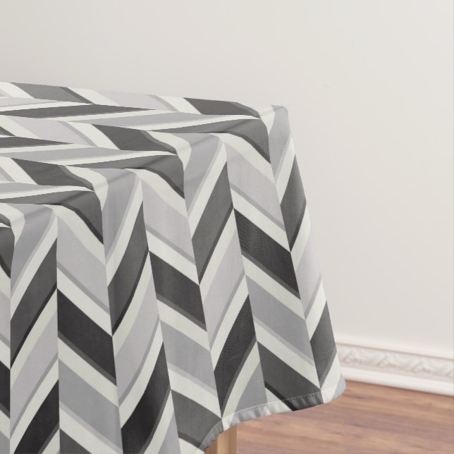 Modernes Zickzack geometrisches Monogramm Tischdecke (Beispiel)