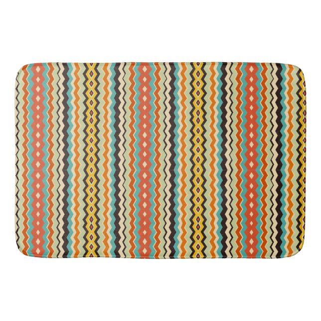 modernes Zickzack geometrisches Muster Badematte (Vorderseite)