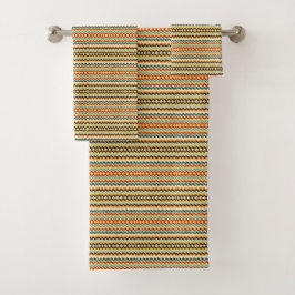 modernes Zickzack geometrisches Muster Badhandtuch Set