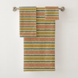 modernes Zickzack geometrisches Muster Badhandtuch Set