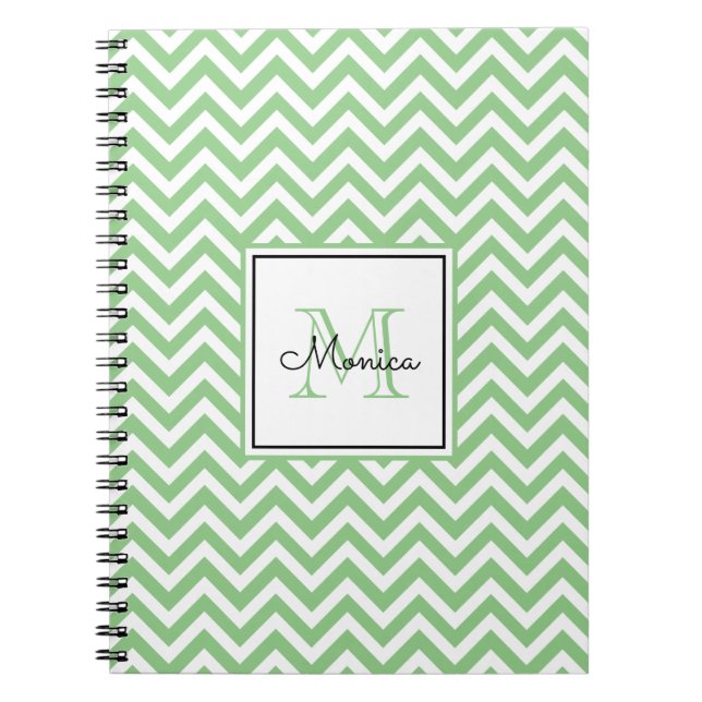 Modernes Zickzack Muster mit Monogramm Notizblock (Vorderseite)